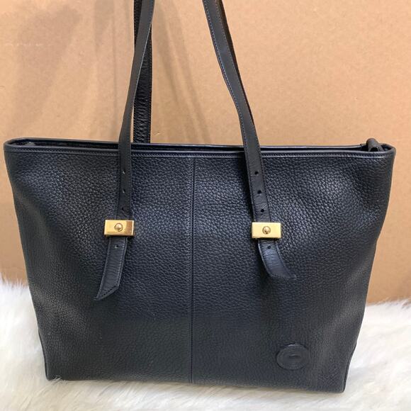 Dooney & Bourke Handbags - DOONEY & BOURKE Large Rare Vintage METRO Tote Black Pebbled All Weather Leather